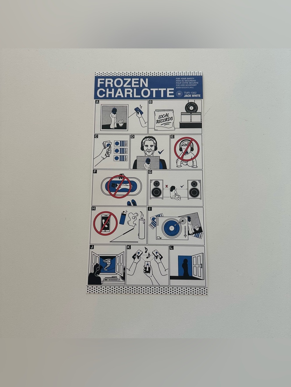 Jack White Frozen Charlotte 12x6 Safety Card Listening Party Exclusive Promo

No